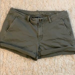 Green American Eagle Stretch Shorts